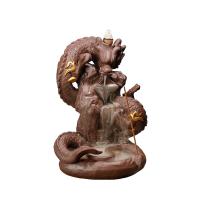 Backflow Incense Burner Purple Clay Dragon durable brown Sold By PC