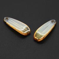 Crystal Pendants, colorful plated, Topaz, 9x25x4mm, 100PCs/Lot, Sold By Lot