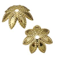 Stainless Steel Bead Cap, Brass, Flower, high quality plated, gold, nickel, lead & cadmium free, 9x3.50mm, Hole:Approx 1mm, Approx 1500PCs/Lot, Sold By Lot