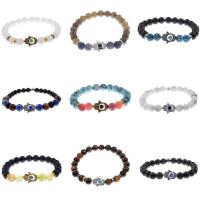 Gemstone Bracelets, with Tiger Eye, Unisex & different styles for choice, 8mm, Sold Per 7.5 Inch Strand