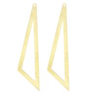 Brass Jewelry Pendants, Triangle, hollow, gold, nickel, lead & cadmium free, 13x59x1mm, 100PCs/Bag, Sold By Bag