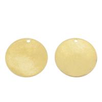 Brass Jewelry Pendants Flat Round gold nickel lead & cadmium free Approx 1mm Sold By Bag