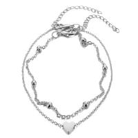 Zinc Alloy Anklet plated Double Layer & for woman Sold Per Approx 8.6 Inch Strand