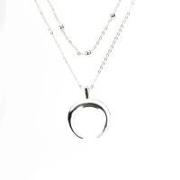 Zinklegierung Schmuck Halskette, plattiert, Doppelschicht & für Frau, keine, 25x8mm, verkauft per ca. 13.7 ZollInch Strang