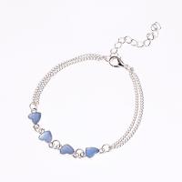 Zinc Alloy Anklet Heart plated for woman silver color Sold Per Approx 14.1 Inch Strand