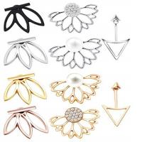 Zinc Alloy Stud Earring Set with Brass nickel lead & cadmium free & for woman & hollow plated 16mm 20mm Sold By Pair