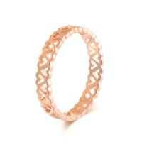 Titanium Steel Finger Ring Heart rose gold color plated Unisex Sold By PC