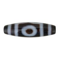 Natural Tibetan Agate Dzi Beads, Oval, three-eyed & two tone, 38x12mm, Hole:Approx 2.5mm, Sold By PC