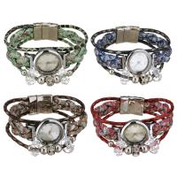 Wrap Watch PU Leather with Resin Rhinestone & Zinc Alloy for woman 12mm Sold Per Approx 8 Inch Strand