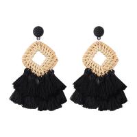 Bamboo Tassel Earring, with Caddice, for woman, more colors for choice, 85*35uff4duff4d, Sold By Pair