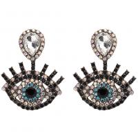 Zinc Alloy Drop Earrings Eye plated for woman & with rhinestone nickel lead & cadmium free Sold By Pair