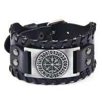 Faux Leather Bracelet with Zinc Alloy plated for man Sold By PC