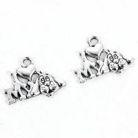 Zinc Alloy Animal Pendants Dog antique silver color plated nickel lead & cadmium free Approx 2.5mm  Sold By Bag