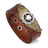 Faux Leather Bracelet with Zinc Alloy plated Adjustable & punk style & for man Sold By PC