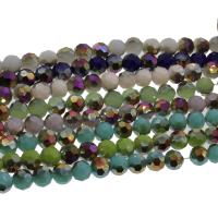 Kristall-Perlen, Kristall, bunte Farbe plattiert, mehrere Farben vorhanden, 8x8mm, 72PCs/Strang, verkauft per ca. 21.25 ZollInch Strang