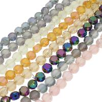 Kristall-Perlen, Kristall, bunte Farbe plattiert, facettierte, mehrere Farben vorhanden, 10x7mm, 72PCs/Strang, verkauft per ca. 26.37 ZollInch Strang