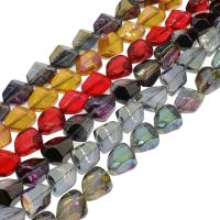 Kristall-Perlen, Kristall, bunte Farbe plattiert, mehrere Farben vorhanden, 13x16x10mm, Bohrung:ca. 1mm, 40PCs/Strang, verkauft per ca. 23.62 ZollInch Strang
