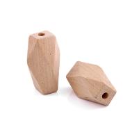 Wood European Large Hole Beads, faceted, 40x23mm, Hole:Approx 4mm, 10PCs/Lot, Sold By Lot