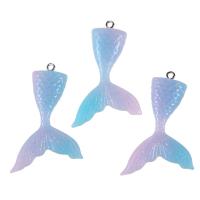 Resin Pendant, Mermaid tail, enamel, more colors for choice, 45x31mm, Hole:Approx 2.5mm, 10PCs/Bag, Sold By Bag