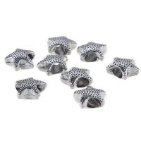 Tibetan Style European Large Hole Beads, Star, antique silver color plated, nickel, lead & cadmium free, 14x6mm, Hole:Approx 4mm, 10PCs/Bag, 3Bags/Lot, Sold By Bag