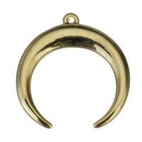 Brass Jewelry Pendants, Moon, high quality plated, gold, nickel, lead & cadmium free, 15x16x1.50mm, Hole:Approx 0.5mm, Approx 50PCs/Lot, Sold By Lot