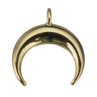 Brass Jewelry Pendants, Moon, high quality plated, gold, nickel, lead & cadmium free, 11x12x2.50mm, Hole:Approx 2mm, Approx 50PCs/Lot, Sold By Lot