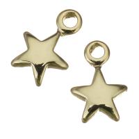 Brass Jewelry Pendants, Star, high quality plated, gold, nickel, lead & cadmium free, 7x10x2mm, Hole:Approx 1.5mm, Approx 100PCs/Lot, Sold By Lot
