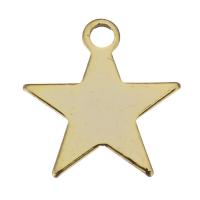 Brass Jewelry Pendants, Star, high quality plated, gold, nickel, lead & cadmium free, 10x10x0.50mm, Hole:Approx 1mm, Approx 100PCs/Lot, Sold By Lot