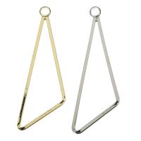 Brass Earring Drop Component, Triangle, high quality plated, more colors for choice, nickel, lead & cadmium free, 14x43x1mm, Hole:Approx 3mm, Approx 50PCs/Lot, Sold By Lot