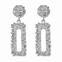 Zinc Alloy Drop Earrings Rectangle plated for woman Sold By Pair