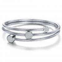 Titanium Steel Bangle with Rhinestone Clay Pave snake chain & for woman original color Inner Approx 62mm Sold By Lot