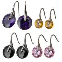 Stainless Steel Drop Earring & for woman & with cubic zirconia Sold By Pair
