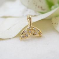 Cubic Zirconia Micro Pave Brass Pendant, gold color plated, micro pave cubic zirconia, 14*13mm, Hole:Approx 2mm, 5PCs/Lot, Sold By Lot