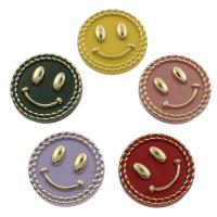 Acrylique supports boutons, Visage de sourire, plus de couleurs à choisir, 21x9mm, Trou:Environ 3mm, Environ 500PC/sac, Vendu par sac
