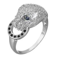 Cubic Zirconia Micro Pave Brass Ring platinum plated & micro pave cubic zirconia & for woman 11mm Sold By PC