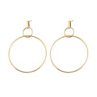 Zinc Alloy Drop Earrings Donut plated for woman 10mm 11mm 47mm Sold By Pair