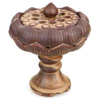 Porcelain Incense Burner, Flower, portable & durable & vintage, brown, 155x155x110mm, Sold By PC