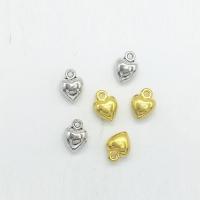 Tibetan Style Heart Pendants, plated, more colors for choice, nickel, lead & cadmium free, 9x7x4.50mm, Hole:Approx 2mm, 100PCs/Bag, Sold By Bag