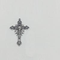 Tibetan Style Cross Pendants, Crucifix Cross, antique silver color plated, nickel, lead & cadmium free, 50x31x3mm, Hole:Approx 2mm, 100PCs/Bag, Sold By Bag