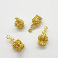 Tibetan Style Crown Pendants, gold color plated, hollow, nickel, lead & cadmium free, 18x8x9mm, Hole:Approx 2mm, 100PCs/Bag, Sold By Bag