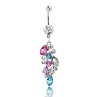 Stainless Steel Belly Ring 316 Stainless Steel with Zinc Alloy hypo allergic & for woman 5MM*1.6*11MM Sold By Pair