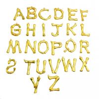 Zinklegierung Buchstaben Anhänger, Alphabet-Buchstabe, verschiedene Stile für Wahl, Goldfarbe, frei von Nickel, Blei & Kadmium, 30mm, Bohrung:ca. 1mm, 2PCs/Menge, verkauft von Menge