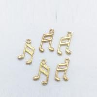 Tibetan Style Pendants, Music Note, gold color plated, nickel, lead & cadmium free, 15x9x1mm, Hole:Approx 2mm, 100PCs/Bag, Sold By Bag