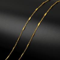 Stainless Steel Oval Chain, gold, 4x2x2mm,2x1.5x0.3mm, Approx 10m/Spool, Sold By Spool