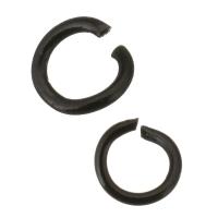 Stainless Steel Open ring, ROSTFRITT STÅL, fler storlekar för val, svart, Ca 100PC/Lot, Säljs av Lot