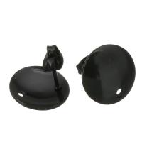 Edelstahl Ohrring Stecker, mit Schleife, schwarz, 13mm, Bohrung:ca. 1.5mm, ca. 100PCs/Menge, verkauft von Menge
