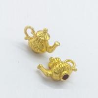 Tibetan Style Pendants, Teapot, gold color plated, nickel, lead & cadmium free, 16x12x8mm, Hole:Approx 4mm, 100PCs/Bag, Sold By Bag