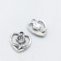 Tibetan Style Heart Pendants, antique silver color plated, hollow, nickel, lead & cadmium free, 18x16x2mm, Hole:Approx 2mm, 100PCs/Bag, Sold By Bag
