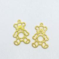 Zinc Alloy Animal Pendants Bear gold color plated hollow nickel lead & cadmium free Approx 1mm Sold By Bag