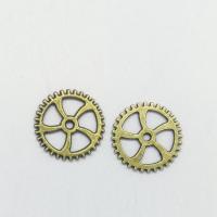 Achados de jóias da liga de zinco, Gear Wheel, banho de cor bronze antigo, níquel, chumbo e cádmio livre, 18x18x1.20mm, 100PCs/Bag, vendido por Bag